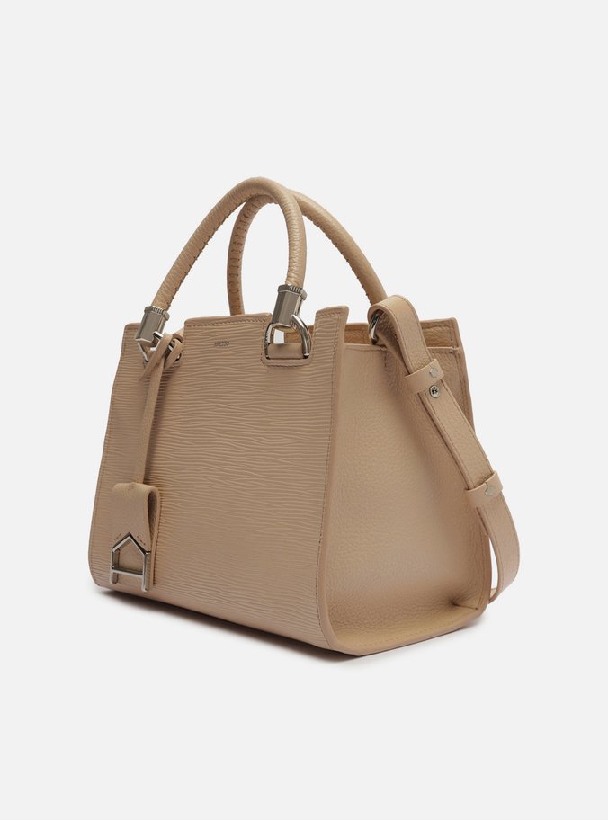 Bolsa Tote Nude Couro Abraccio Wave Média