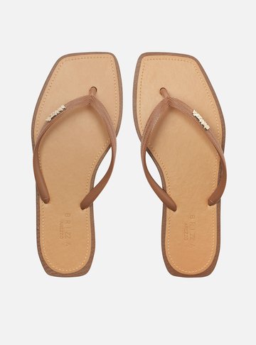 Chinelo de Dedo Marrom Recouro Square Brizza