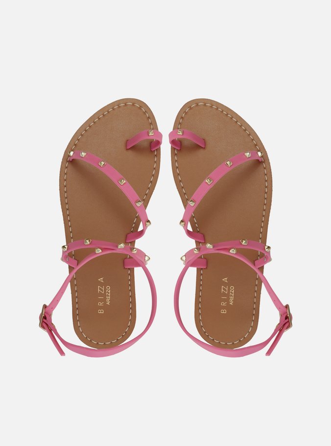 Sandália Rasteira Multicolorido Tachas Provença