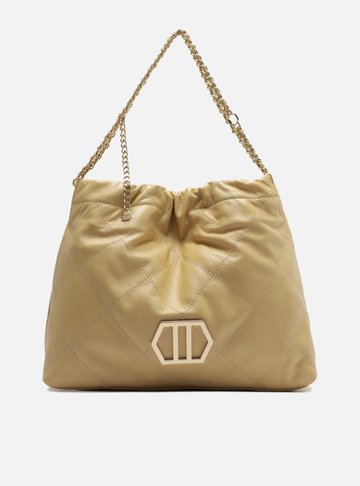 Bolsa Hobo Nude Couro Esther Grande