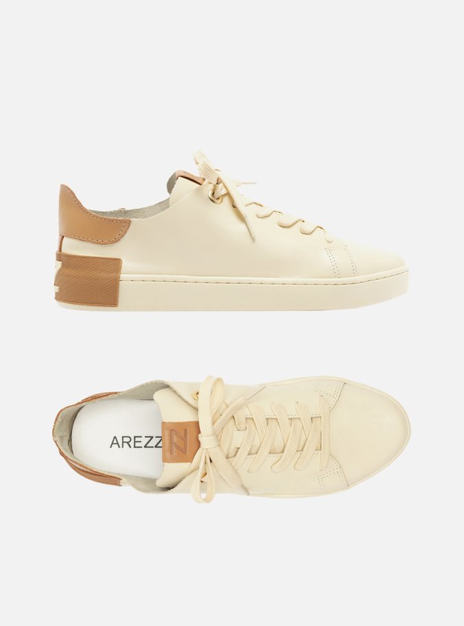 Tênis Off-White Couro Básico Marrom