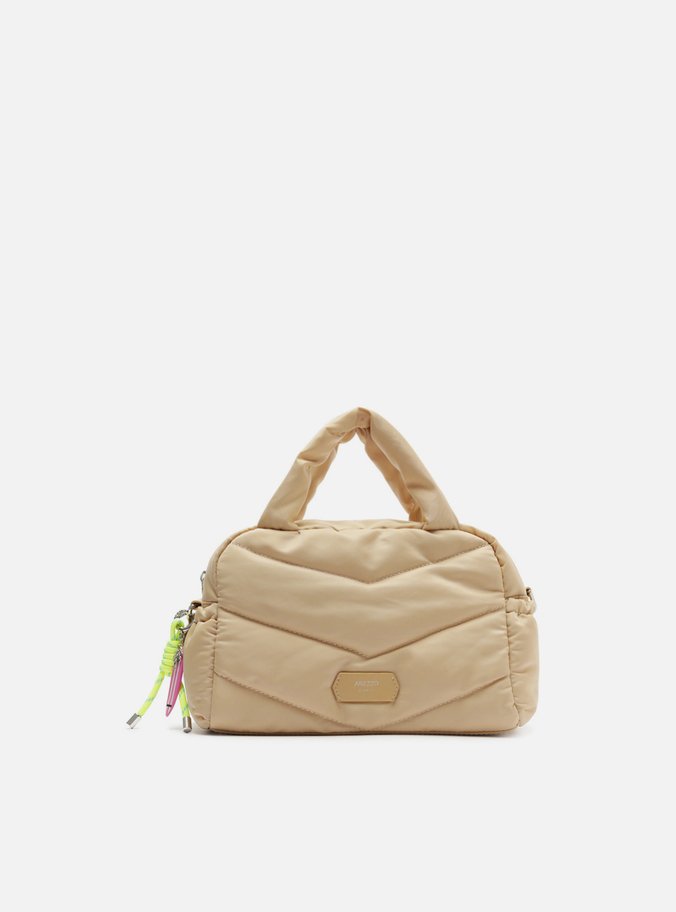 Bolsa Bowling Bege Nylon Média Puffer