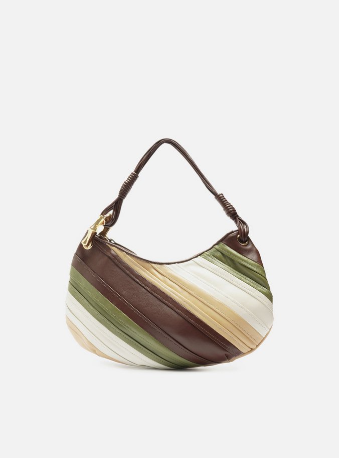 Bolsa Tiracolo Verde Mix Couro Média Costuras