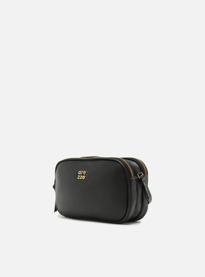 Bolsa Tiracolo Preta Couro Pequena Assinatura