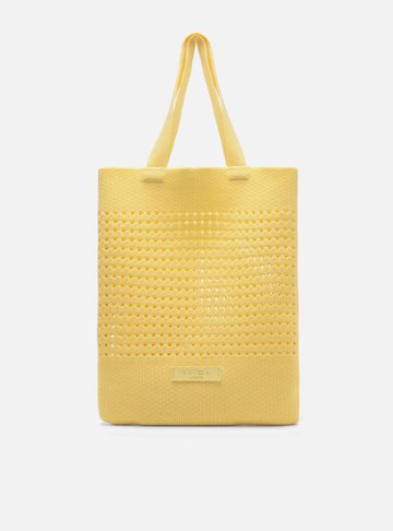Bolsa Shopping Amarela Crochê Grande Marina