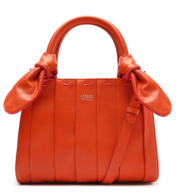 Bolsa Tote Laranja Couro Isa Pequena