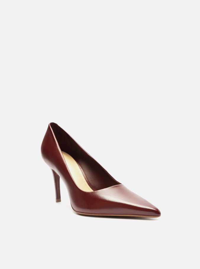 Scarpin Vermelho Couro Salto Médio Fino