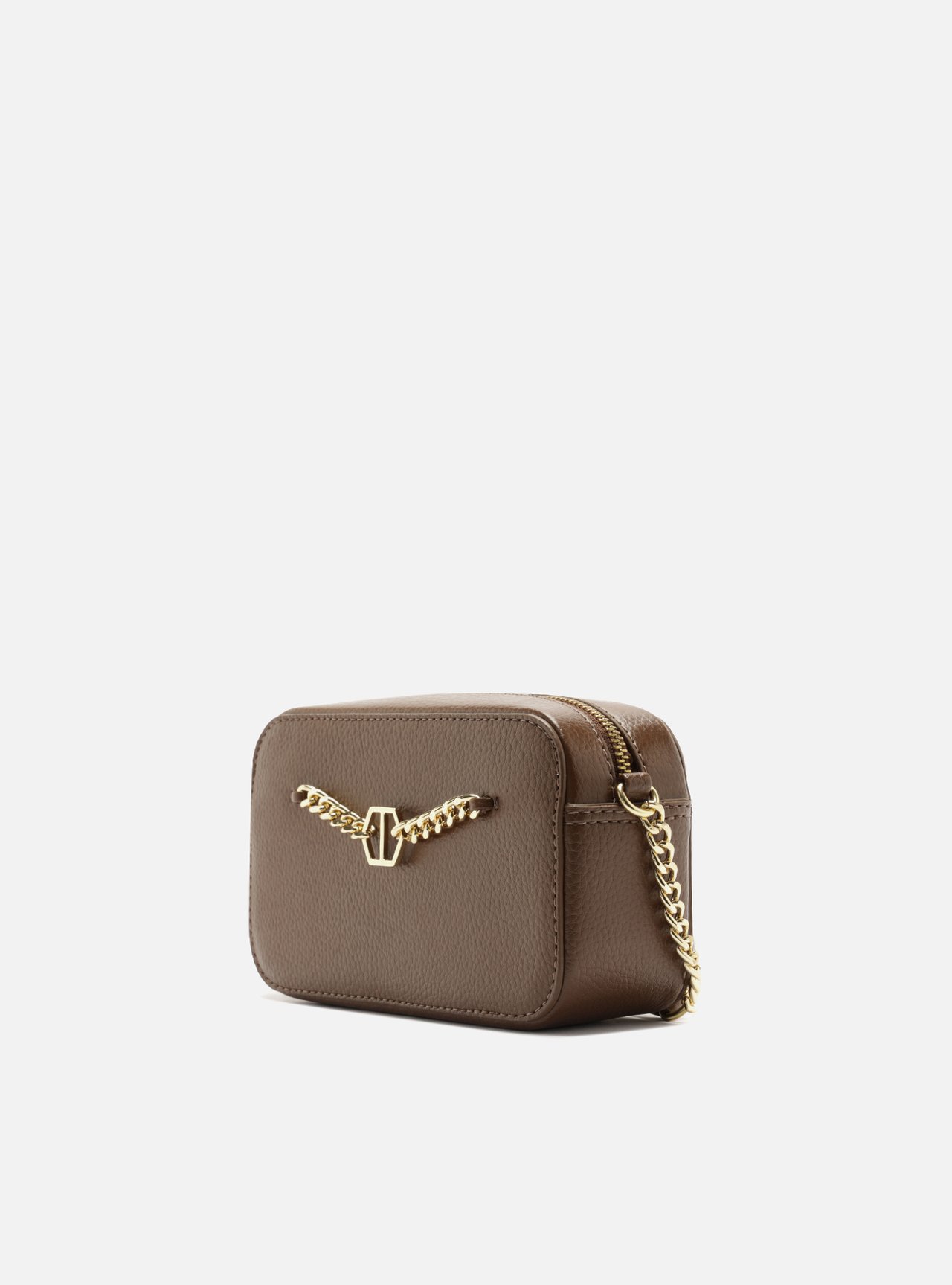 Bolsa Tiracolo Marrom Pequena Alça Corrente — foto 2