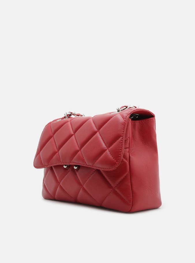 Bolsa Tiracolo Vermelha Couro Mizz Média