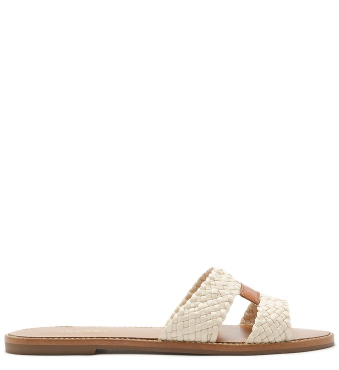 Chinelo Rasteiro Tressê Panacota e Cúrcuma