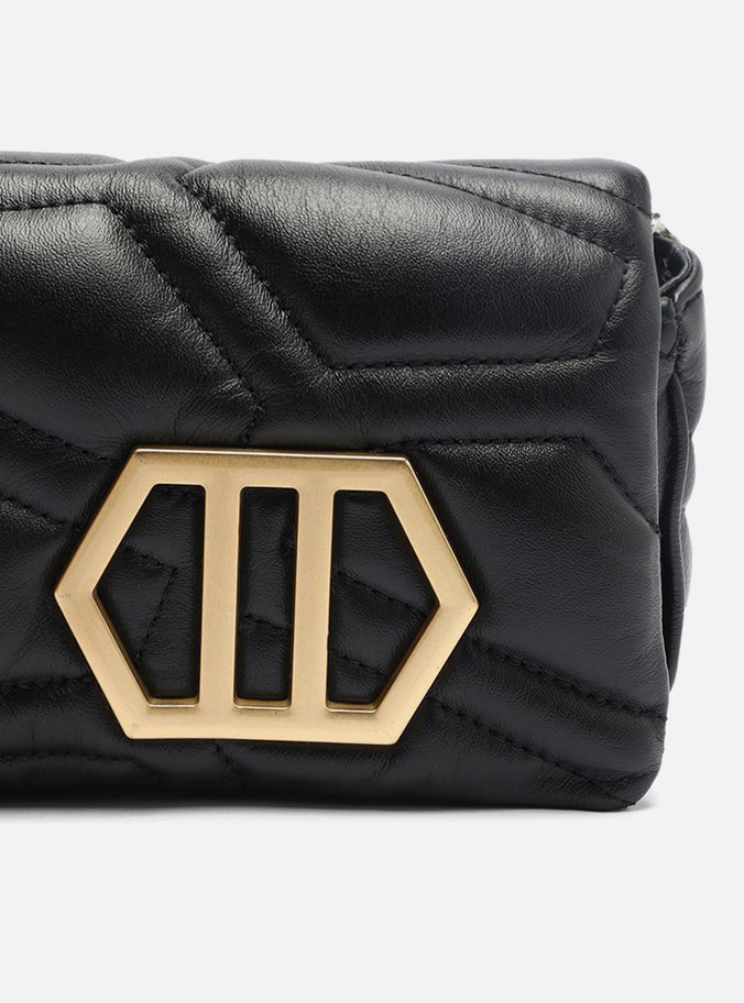 Bolsa Tiracolo Preta Couro Emma Pequena