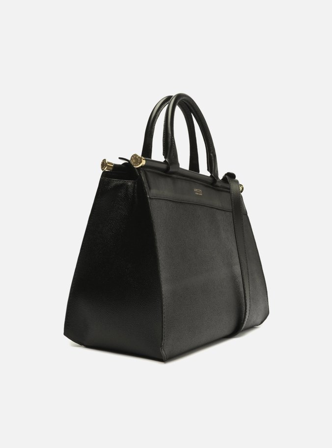 Bolsa Tote Preta Couro Maria Média