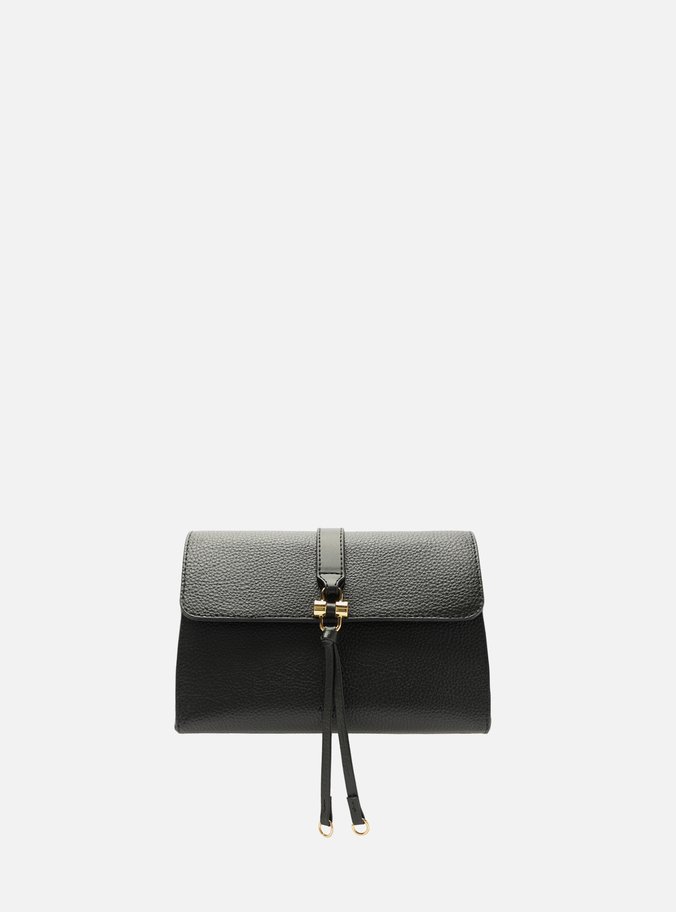 Bolsa Tiracolo Preta Pequena Detalhe Tiras Metal