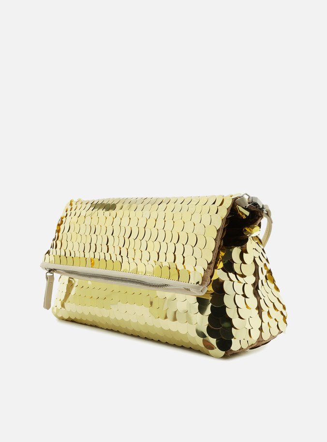 Clutch Dourada Média Maxi Paetês
