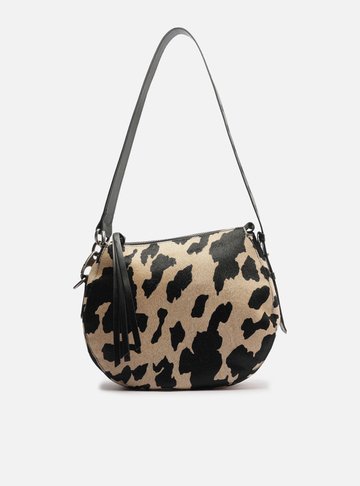 Bolsa Tiracolo Animal Print Cow Média Soft
