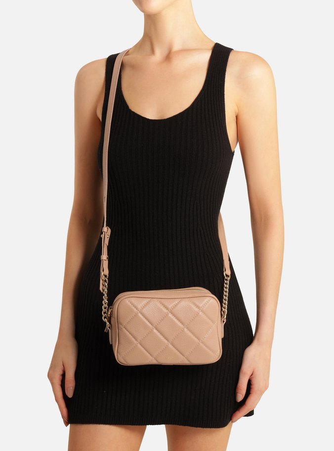 Bolsa Tiracolo Rosa Couro Matelassê Gab Pequena