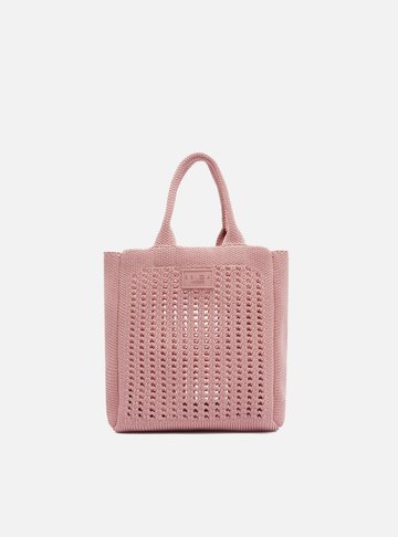 Arezzo — Bolsa Tiracolo Rosa Knit Pequena Brizza