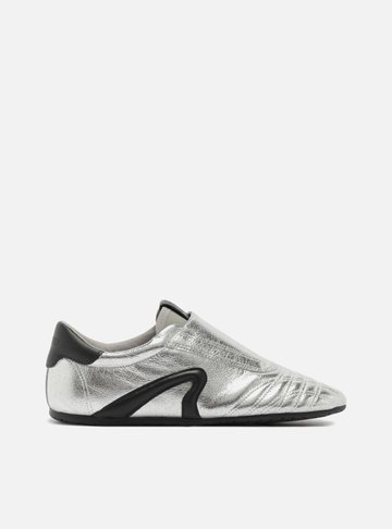 Tênis Slip On Prateado Chuteira Preto