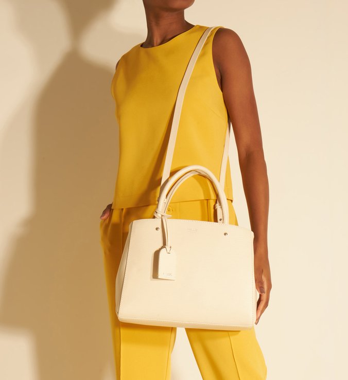 Bolsa Tote Off-White Couro Bella Média
