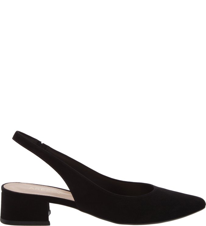 Scarpin Nobuck Slingback Preto