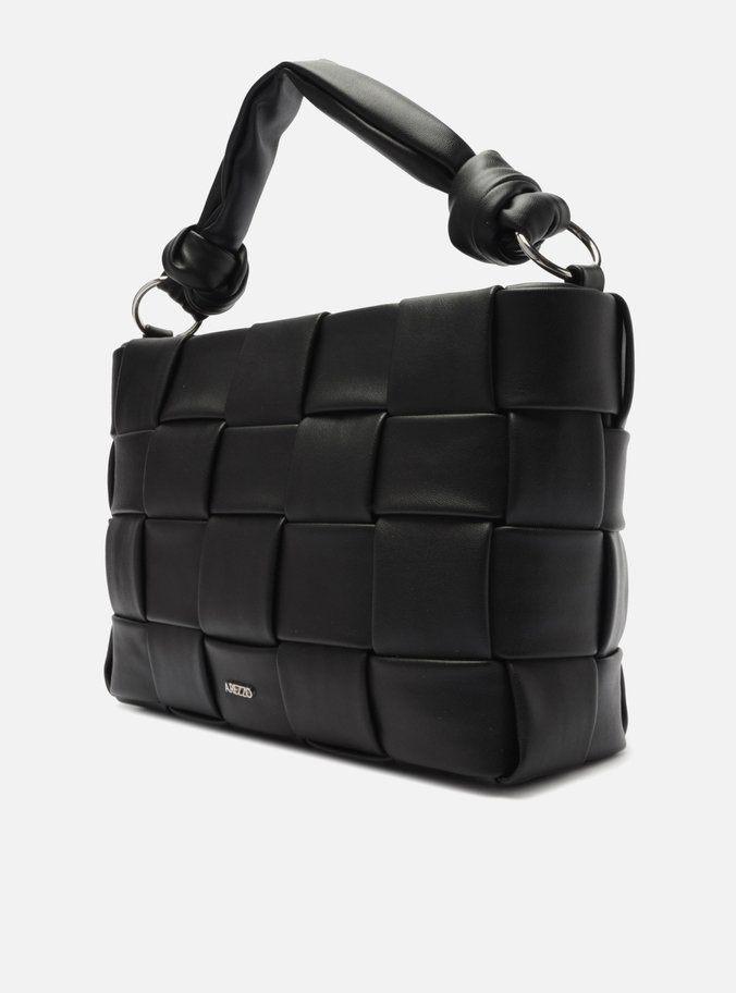 Bolsa Tiracolo Preta Tressê Média