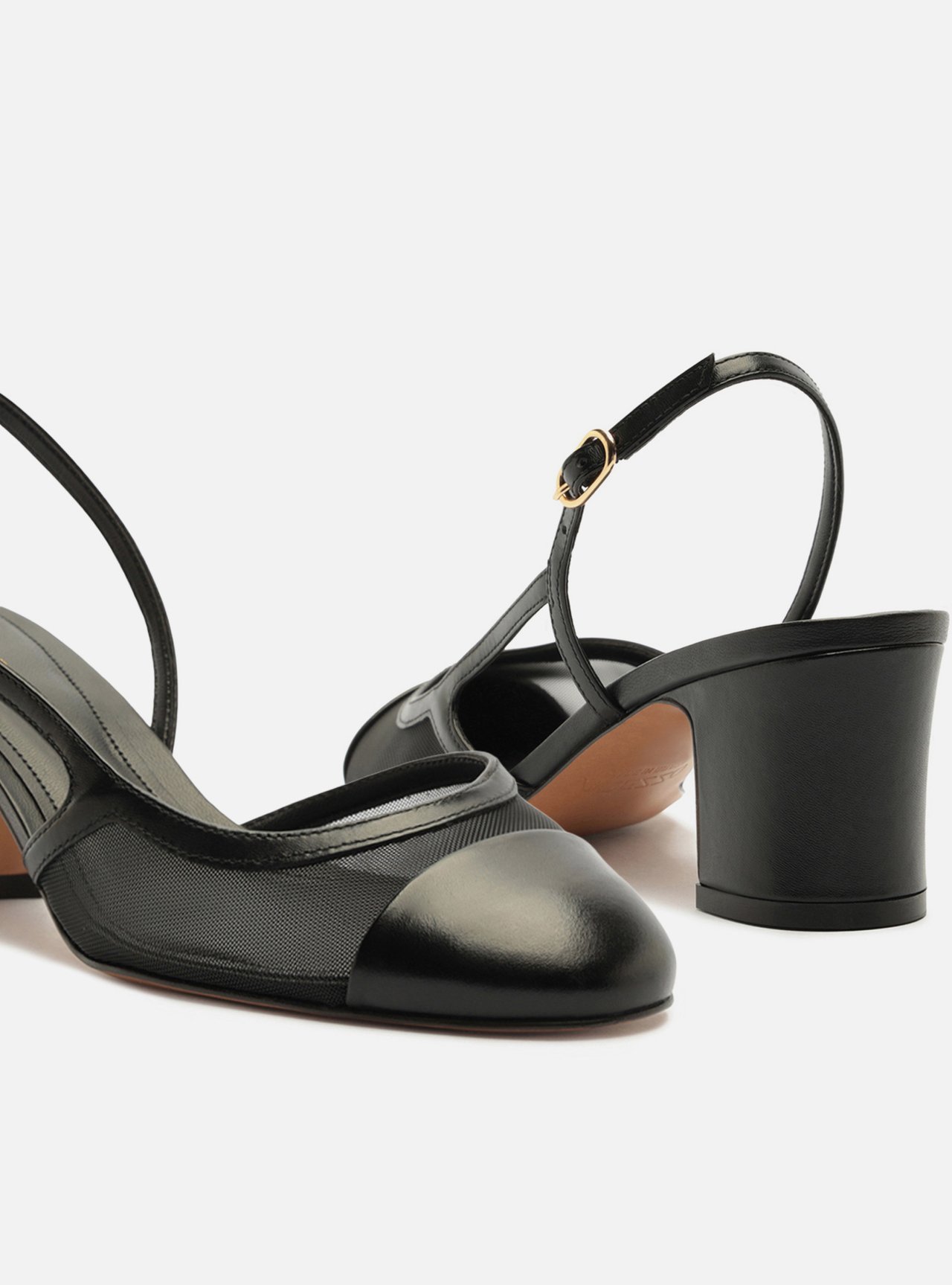 Scarpin Preto Salto Bloco Slingback — foto 4