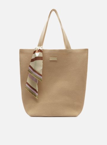 Arezzo — Bolsa Shopping Multicolorida Knit Grande Nó Brizza