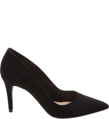 Scarpin Nobuck Médio Preto