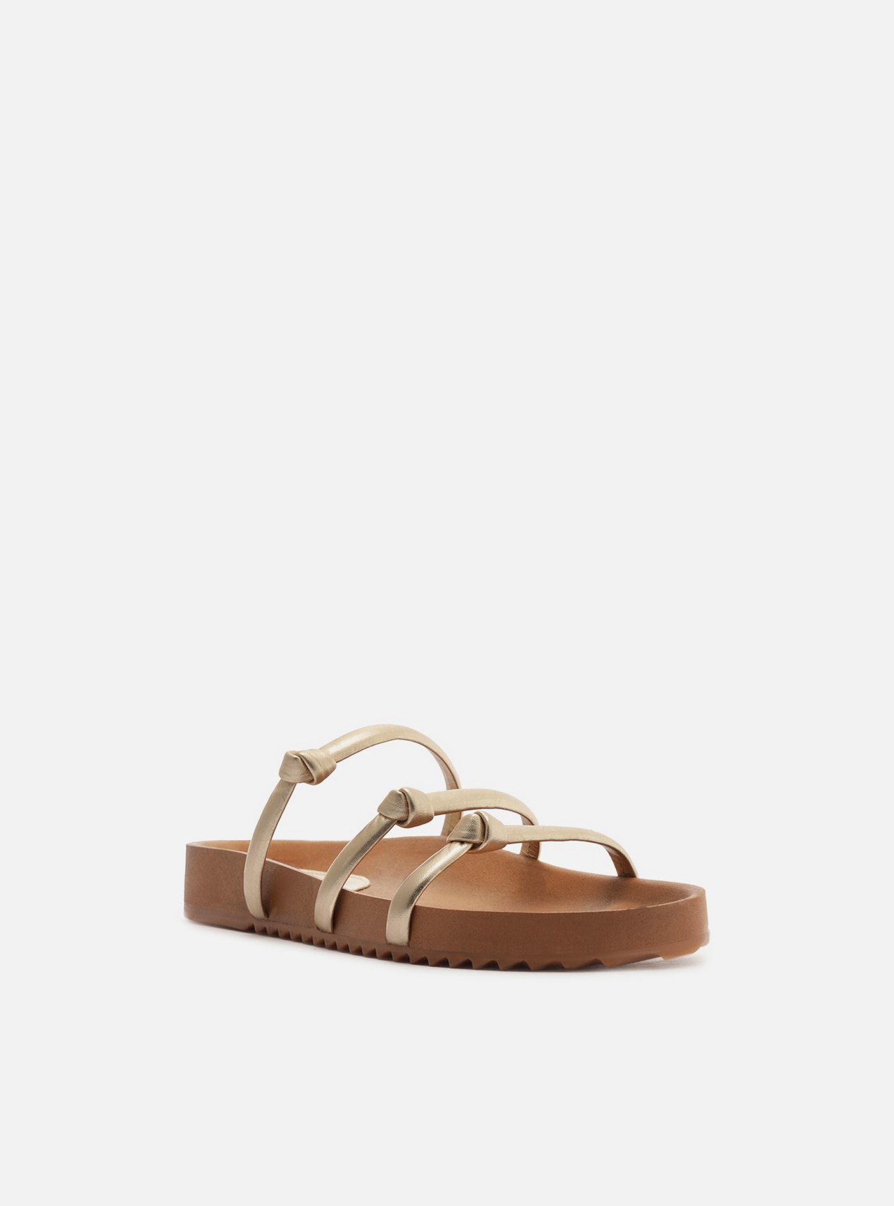 Papete Dourada Flatform Tiras Nó — foto 2
