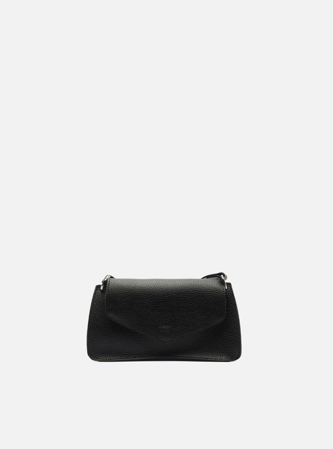 Bolsa Tiracolo Marrom Média Granulada Metais
