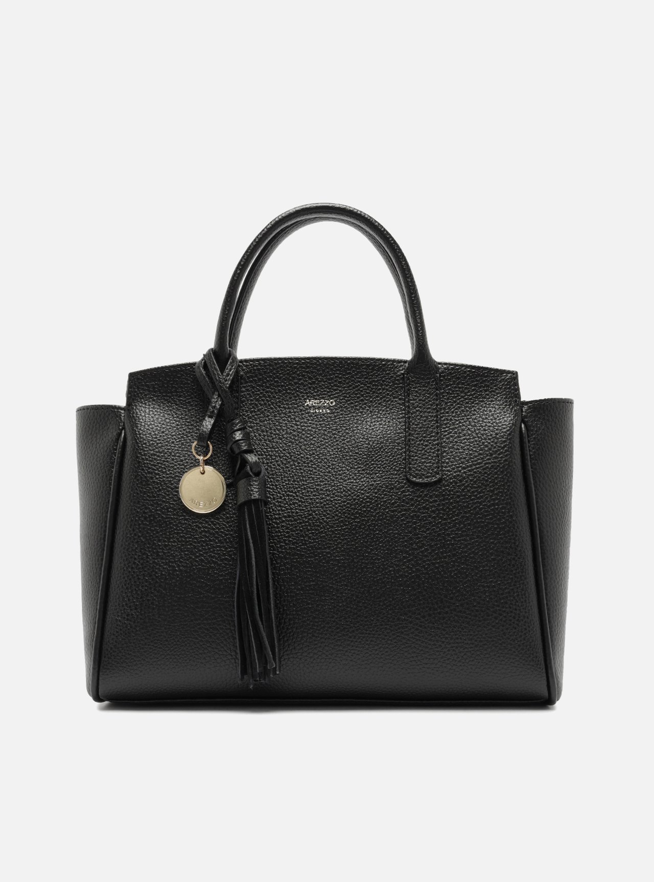 Bolsa Tote Preta Textura Grande Charms — foto 1