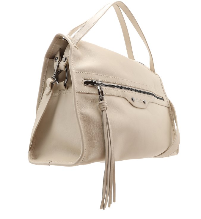 Bolsa Bowling Branca Couro Adriana Grande Off-White