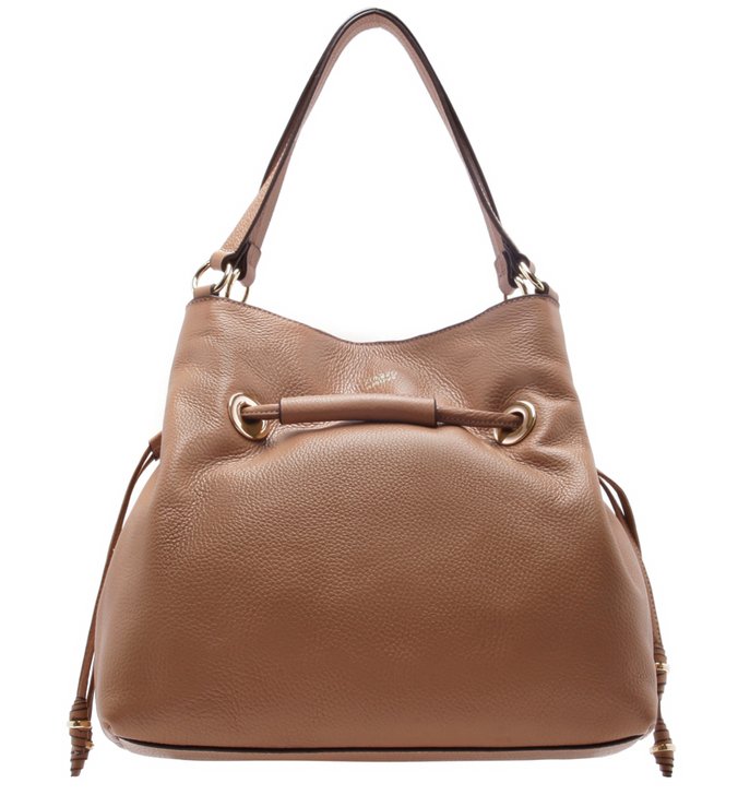 Bolsa Bucket Couro Lígia Grande Soft Avelã