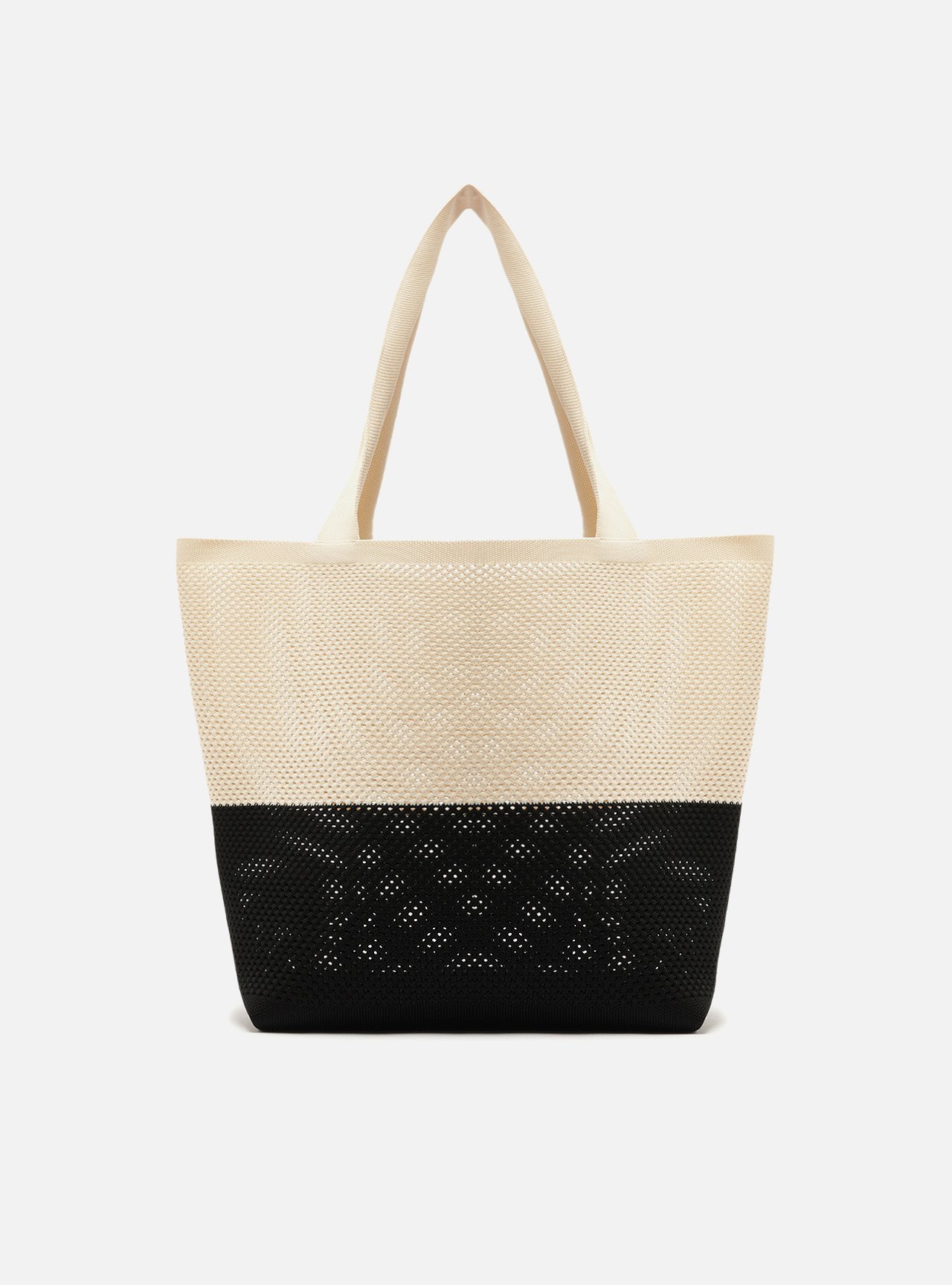 Bolsa Shopping Preta Duo Crochê Média Brizza — foto 3