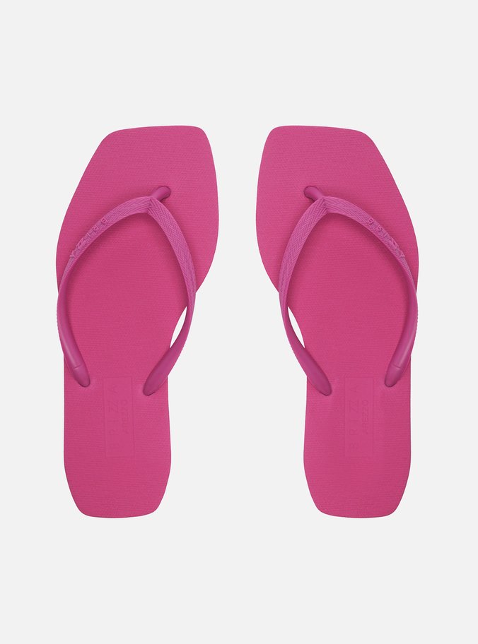 Chinelo de Dedo Roxo Bico Quadrado Tiras Brizza
