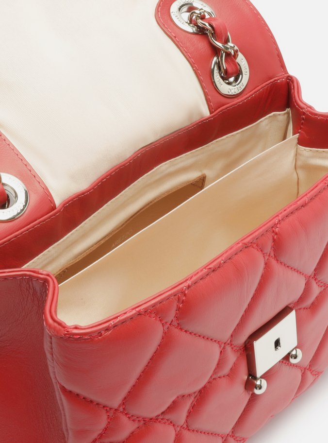 Bolsa Tiracolo Vermelha Couro Heart Mizz Média