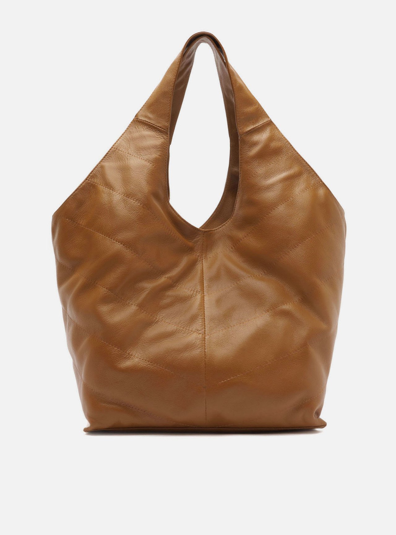 Bolsa Hobo Caramelo Couro Ísis Grande — foto 3