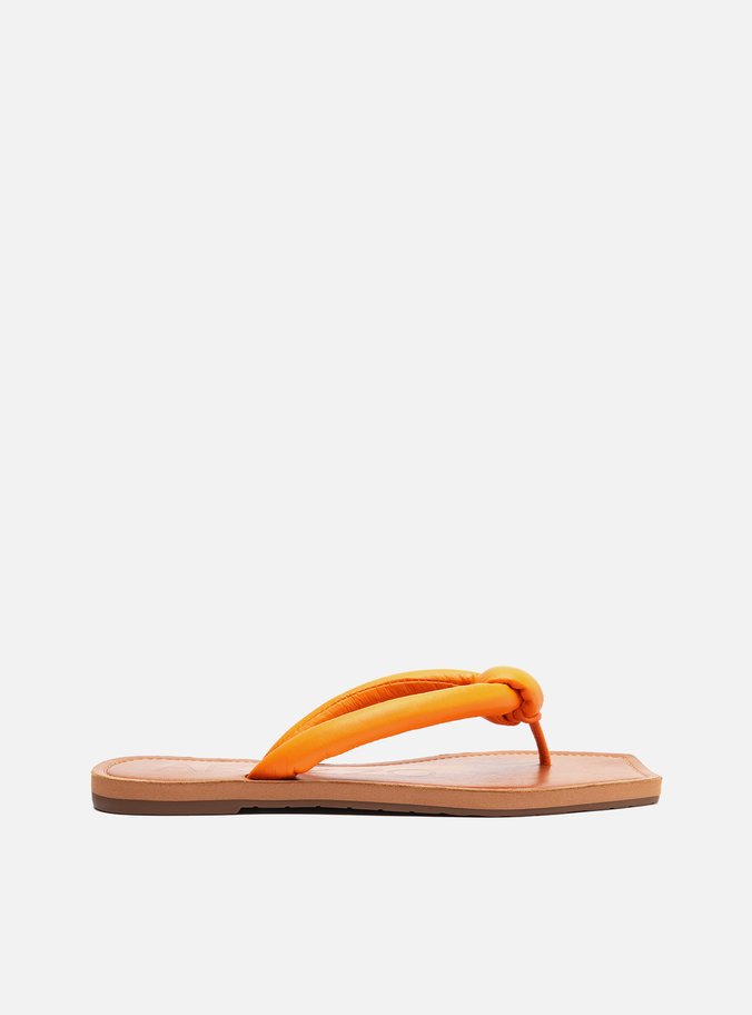 Flip Flop Laranja Tiras Bombadas