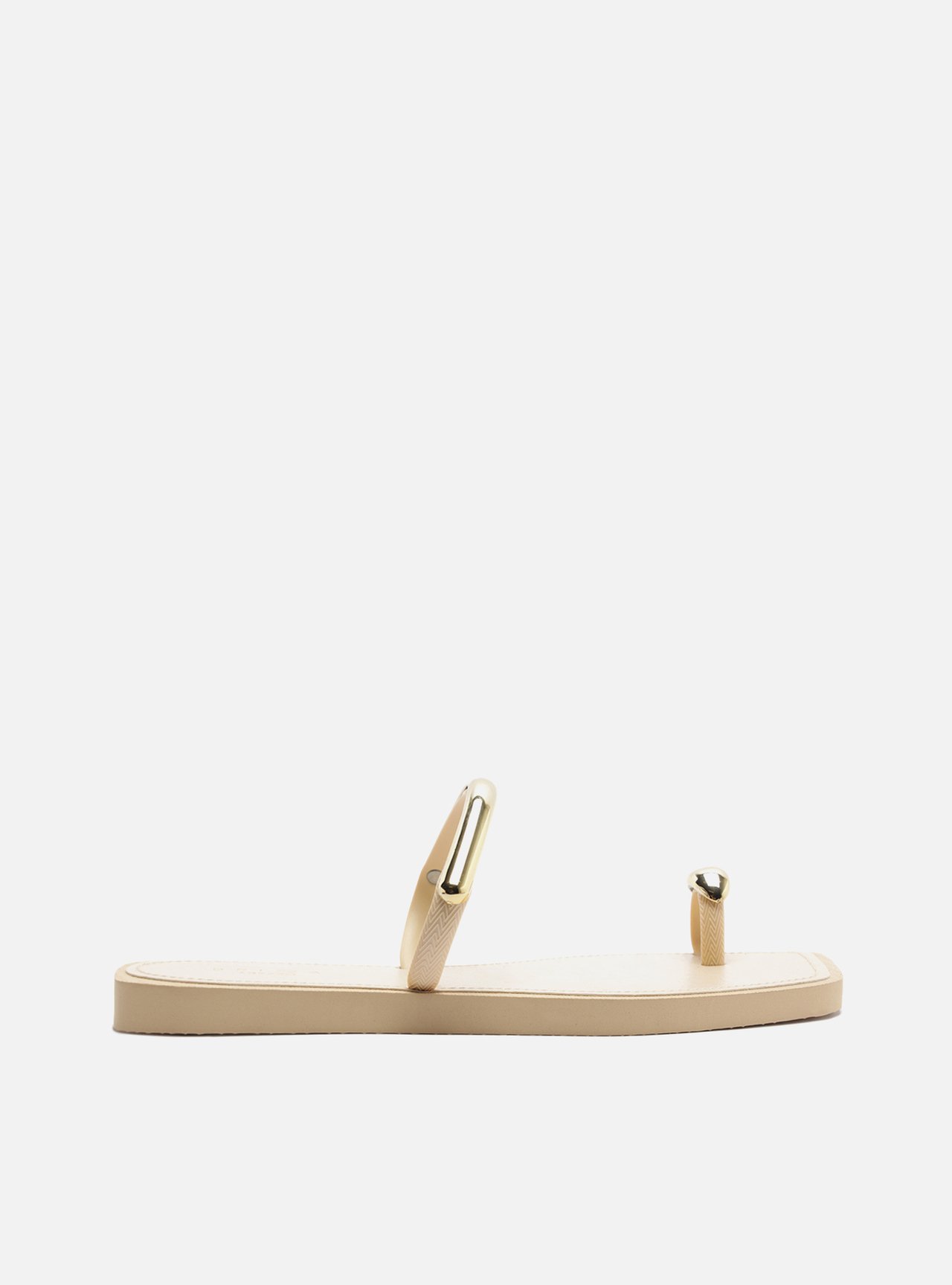 Sandália Papete Off White Flatform Metais Dourados Brizza — foto 1
