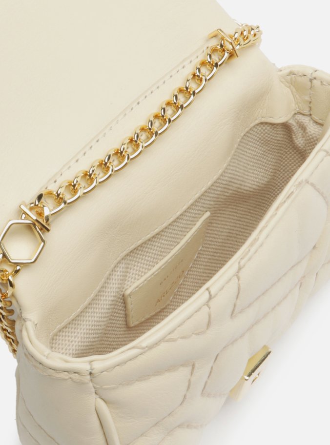 Bolsa Tiracolo Off-White Couro Pesponto Emma Pequena