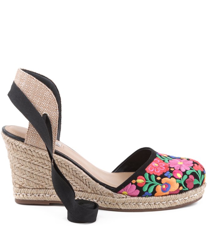 Anabela Floral Negro
