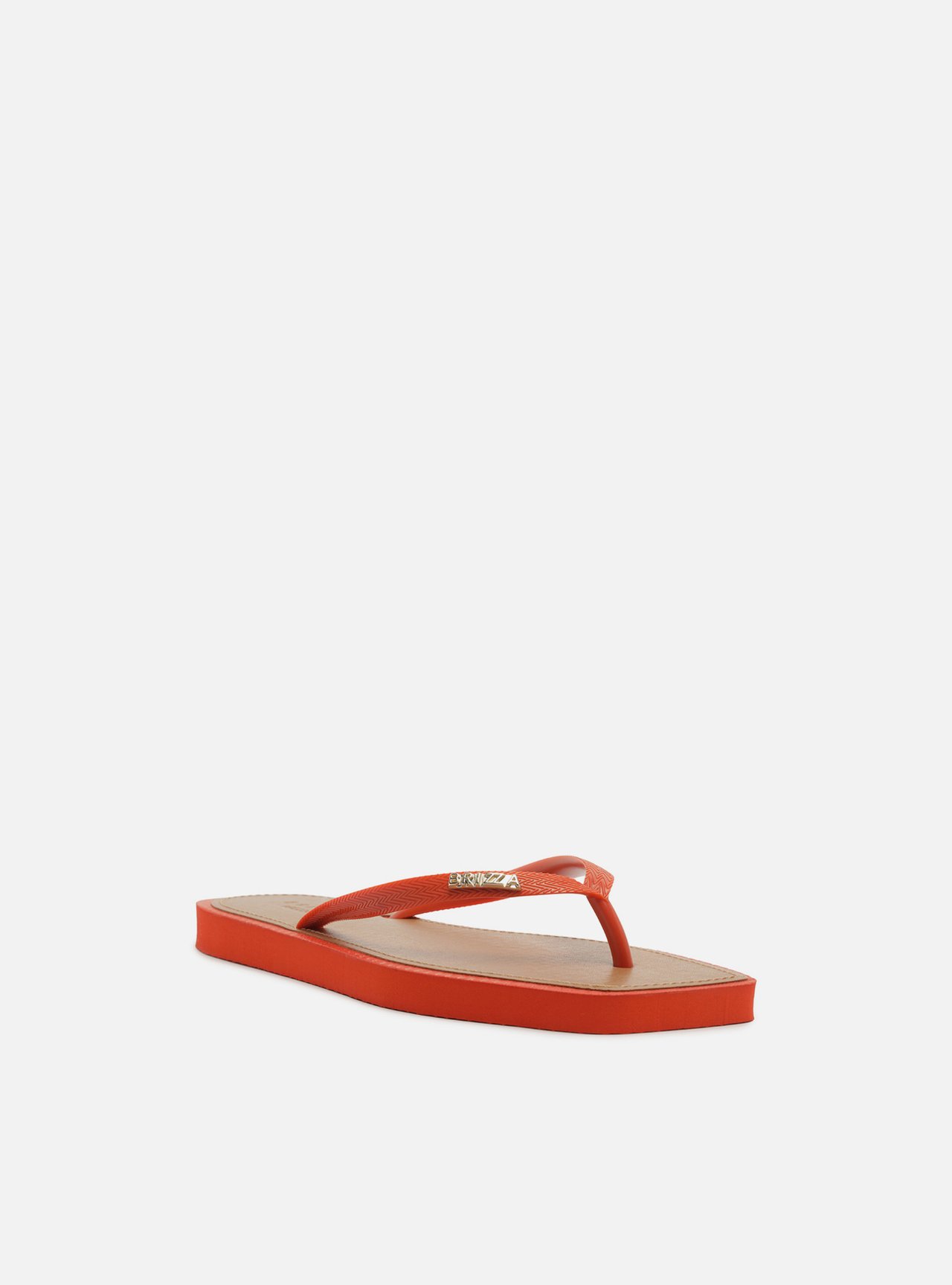 Chinelo de Dedo Laranja Flatform Metais Brizza — foto 2