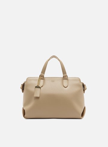 Arezzo — Bolsa Tote Nude Média Corrente Dourada