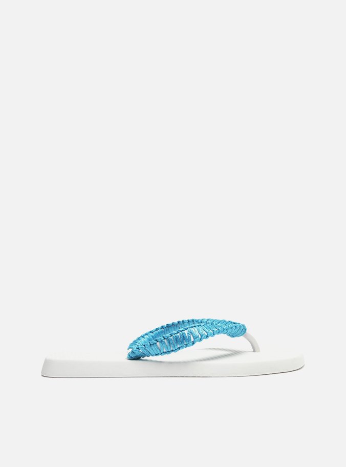 Chinelo de Dedo Branco Macramê Artesanal Brizza Fun
