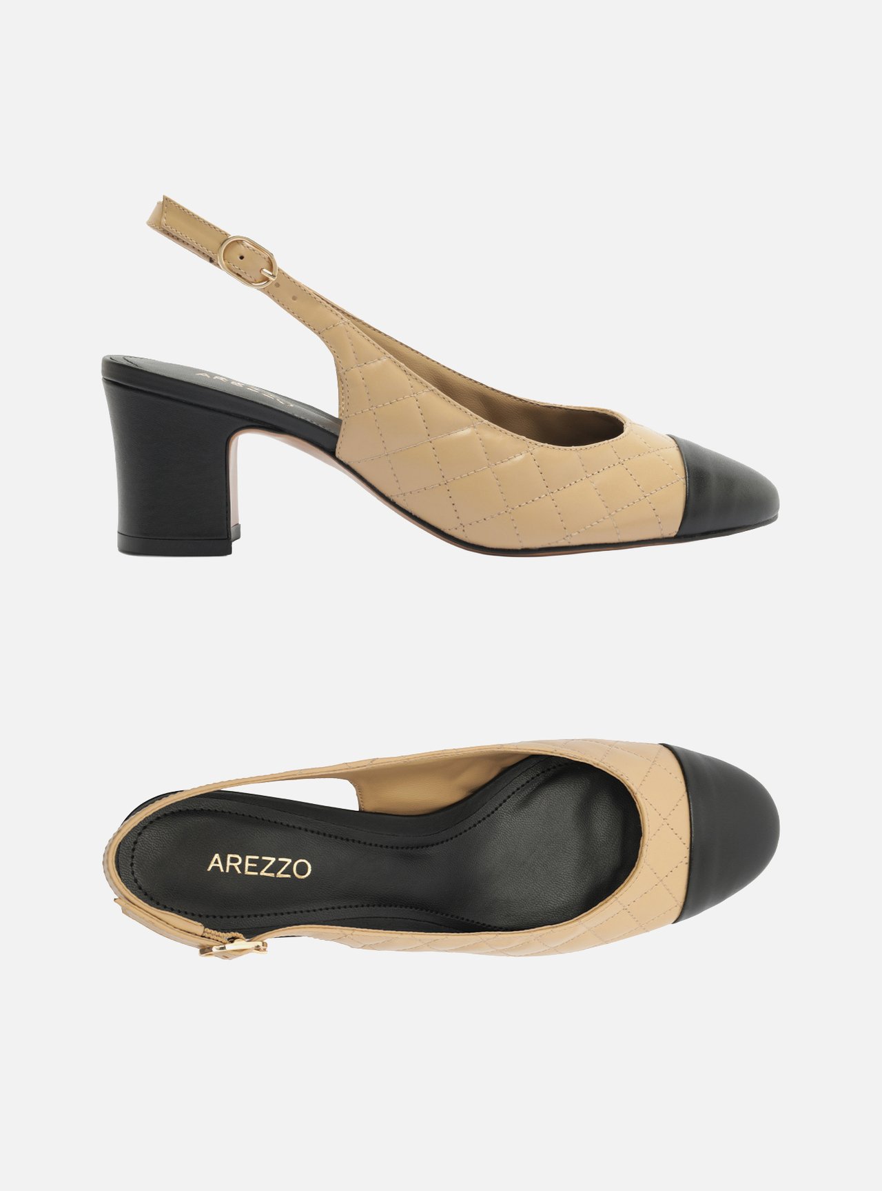 Scarpin Multineutro Couro Salto Bloco Fivela Slingback — foto 5