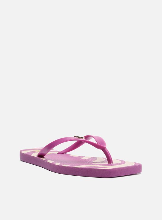 Chinelo de Dedo Roxo Estampado Square e Bag Brizza