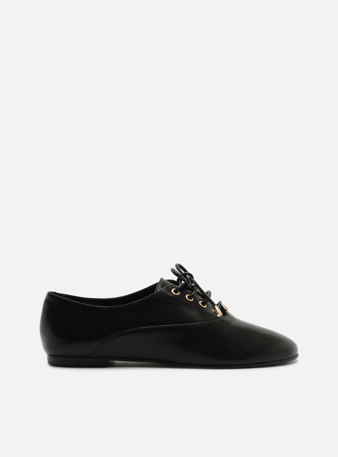 Mocassim Preto Bico Redondo Metais — foto 1
