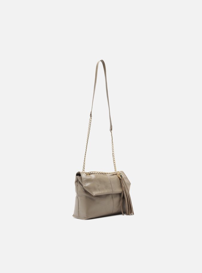 Bolsa Tiracolo Cinza Couro Ísis Pequena