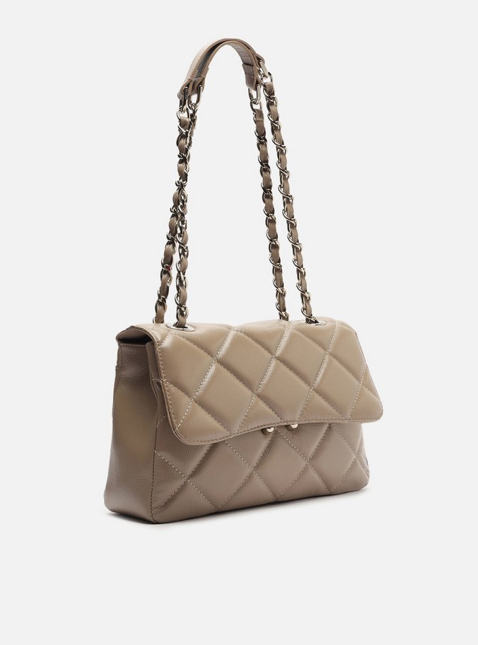 Bolsa Tiracolo Cinza Couro Mizz Média