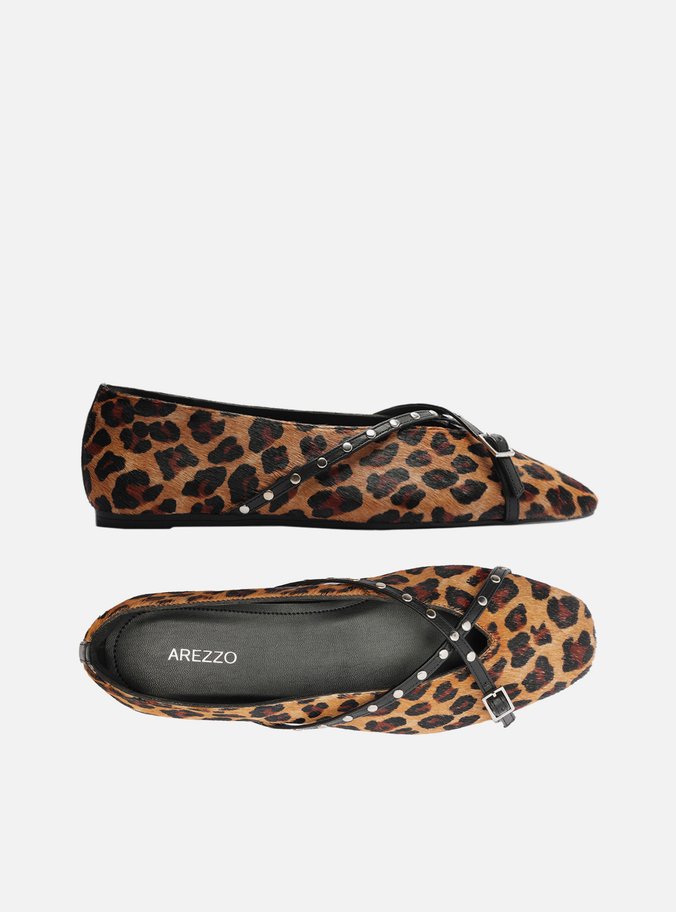 Sapatilha Animal Print Tiras Cruzadas